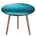 thumbnail image 1 of Bright Sunshine Through Deep Blue Sea Round Fitted Tablecloth with Elastic Edged & Backing, Round Table Cover for Indoor Outdoor Patio Use Fits Tables Up to 40" - 54" Diameter, 1 of 5