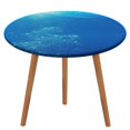 thumbnail image 1 of Bright Sunshine Through Deep Blue Sea Round Fitted Tablecloth with Flannel Backing Elastic Table Cloth Waterproof Oil-Proof Plastic Table Cover Table Up 40"-54" Diameter), 1 of 5