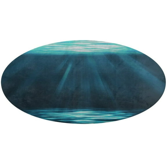 Bright Sunshine Through Deep Blue Sea Round Rugs -Washable Non-Slip Small Round Area Rug Throw Soft Circle Rugs for Bedroom, Modern Print Indoor Carpet for Entryway Sofa Living Room