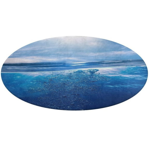 Bright Sunshine Through Deep Blue Sea Round Rugs -Washable Non-Slip Small Round Area Rug Throw Soft Circle Rugs for Bedroom, Modern Print Indoor Carpet for Entryway Sofa Living Room