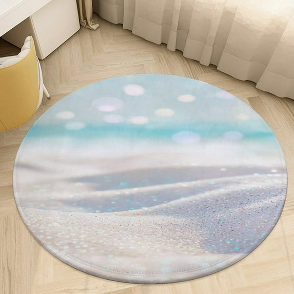 Bright Sunshine Through Deep Blue Sea Round Rugs -Washable Non-Slip Small Round Area Rug Throw Soft Circle Rugs for Bedroom, Modern Print Indoor Carpet for Entryway Sofa Living Room