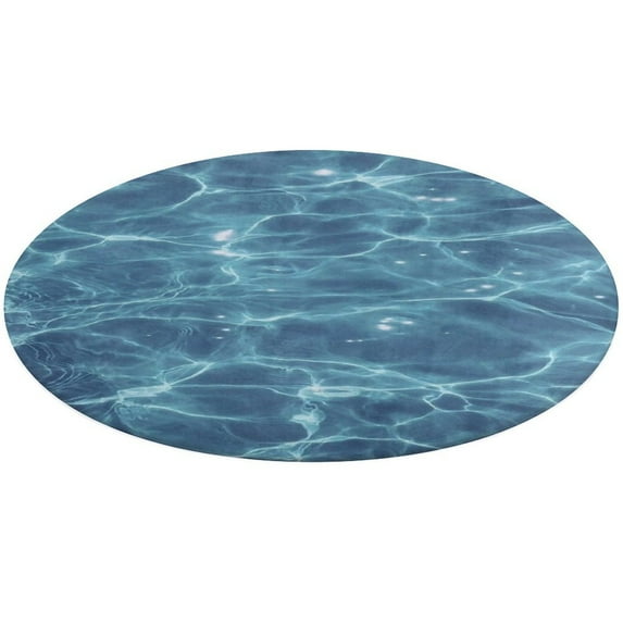 Bright Sunshine Through Deep Blue Sea Round Small Area Rug, Print Non Slip Washable Floor Mat, Soft Throw Rug for Living Room, Powder Room Entryway, Bathroom, Bedside