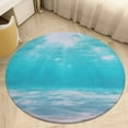 thumbnail image 1 of Bright Sunshine Through Deep Blue Sea Round Small Area Rug, Print Non Slip Washable Floor Mat, Soft Throw Rug for Living Room, Powder Room Entryway, Bathroom, Bedside, 1 of 6