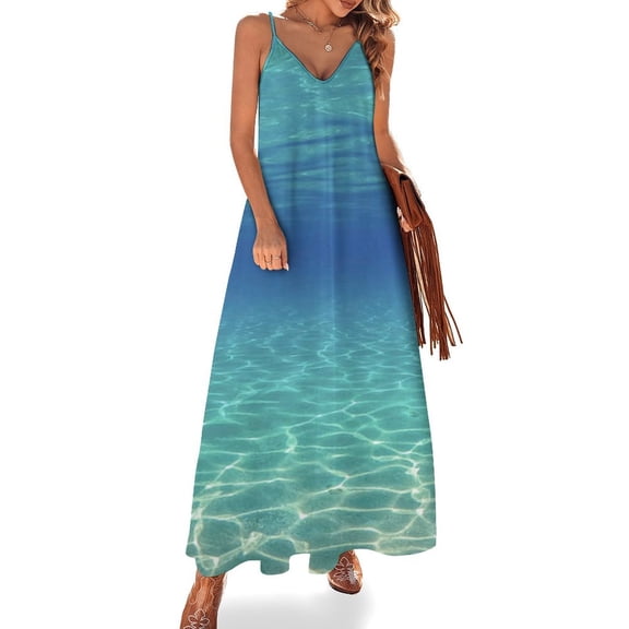 Bright Sunshine Through Deep Blue Sea Fine Art Sleeveless Dress Summer Dress Woman 2025