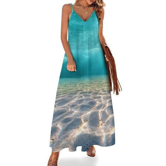 Bright Sunshine Through Deep Blue Sea Fine Art Sleeveless Dress Summer Dress Woman 2025