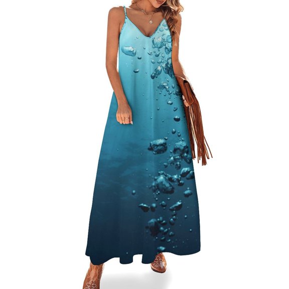 Bright Sunshine Through Deep Blue Sea Fine Art Sleeveless Dress Summer Dress Woman 2025