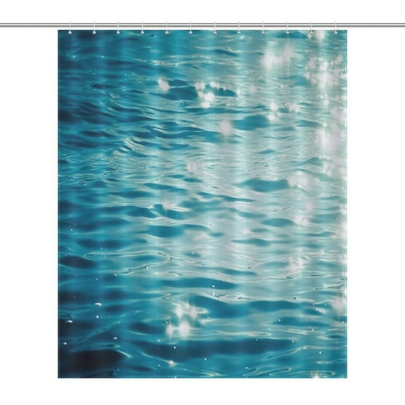 Bright Sunshine Through Deep Blue Sea Shower Curtain Cloth Fabric Bathroom Decor with Hooks