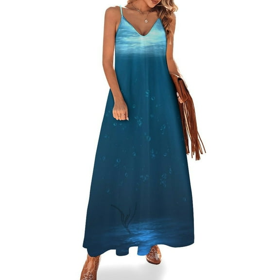 Bright Sunshine Through Deep Blue Sea Sleeveless Dress Women's Luxury Party Dress Birthday Dresses for Women