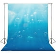thumbnail image 1 of Bright Sunshine Through Deep Blue Sea Spring Wall Backdrop Background Floral Backdrops 5x7FT, 1 of 5