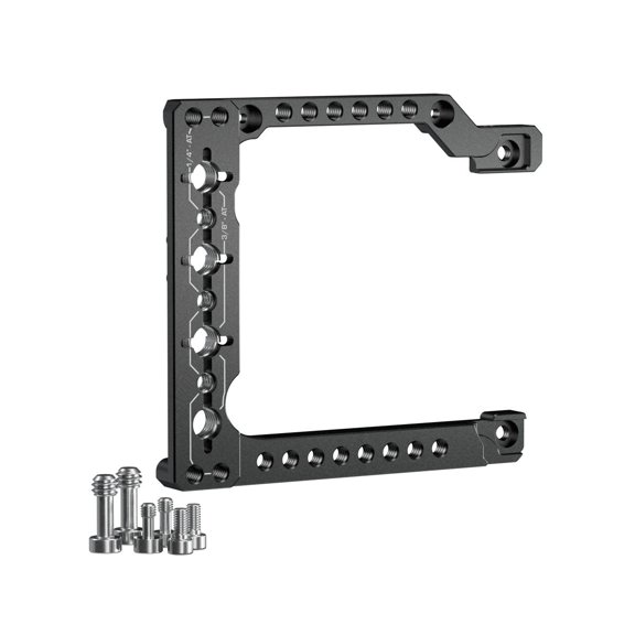 Bright Tangerine Right Side Horse Shoe Plate for RED V-RAPTOR Camera, Black