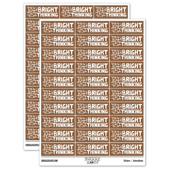 Bright Thinking Christmas Lights Teacher Student School Sticker Set - Brown - Gloss Finish - 1.75" Medium