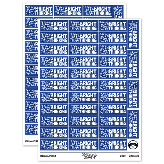 Bright Thinking Christmas Lights Teacher Student School Sticker Set - Dark Blue - Matte Finish - 1.5" Small