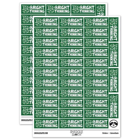 Bright Thinking Christmas Lights Teacher Student School Sticker Set - Dark Green - Matte Finish - 1.5" Small