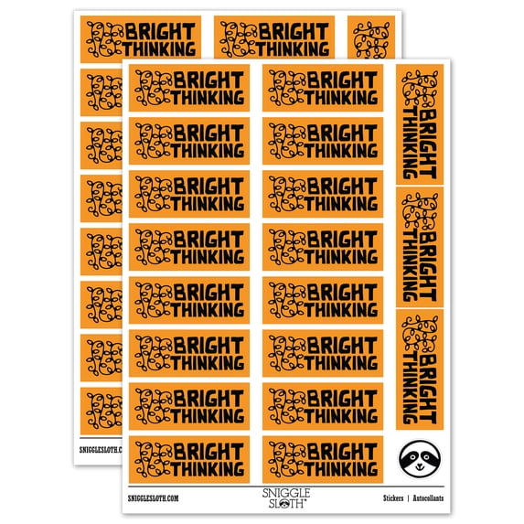 Bright Thinking Christmas Lights Teacher Student School Sticker Set - Orange - Matte Finish - 2.00" Large