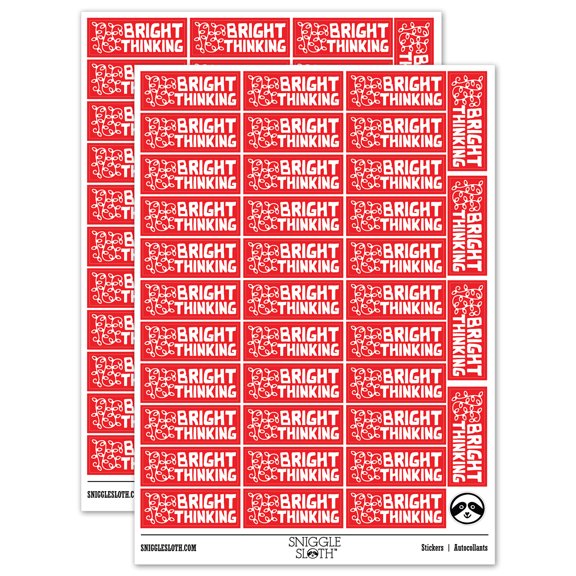 Bright Thinking Christmas Lights Teacher Student School Sticker Set - Red - Matte Finish - 1.5" Small