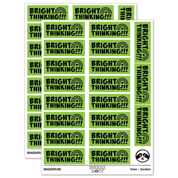 Bright Thinking Rainbow Teacher Student School Sticker Set - Light Green - Matte Finish - 2.00" Large