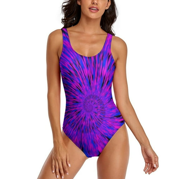Bright Tie Dye Swimsuit Colorful Swirl Push Up Swimwear One Piece Surfing Bathing Suit Swimsuits Graphic Beachwear Large Size