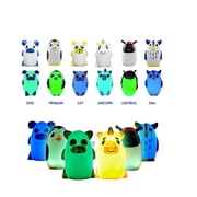 Bright Time -Buddies Night Light 5.75"H Animal-Shaped Dog/Unicorn/Ladybug/Penguin/Cat/Owl - 6-Pack