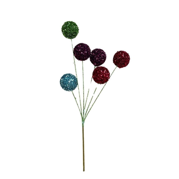 Bright Tinsel Ball Spray 16"