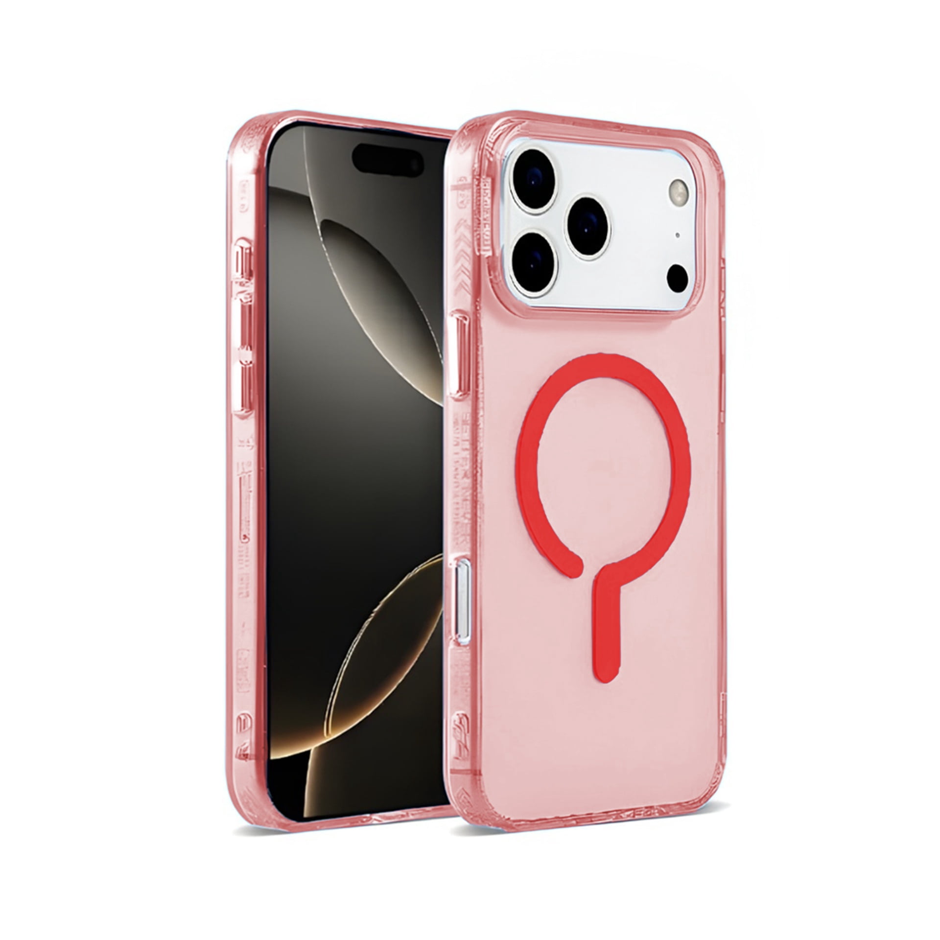Bright Tone Clear MagSafe-Ready Case for iPhone 17 Pro Max - Red