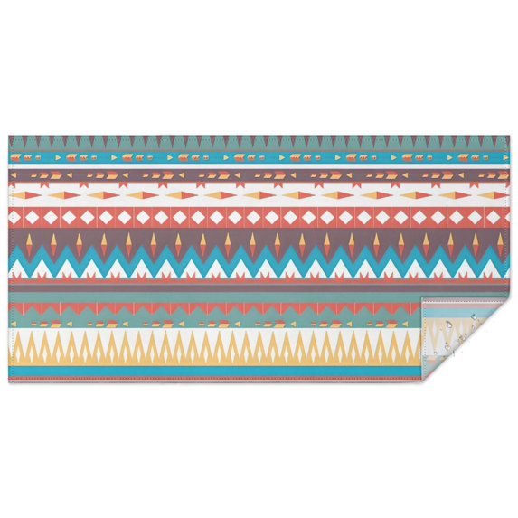 Bright Tribal Striped Pattern Rectangle Tablecloth 60"x120",Waterproof Polyester Rectangle Table Cloth, Wipeable Spillproof Polyester Tablecloth for Dining, Camping, Indoor and Outdoor