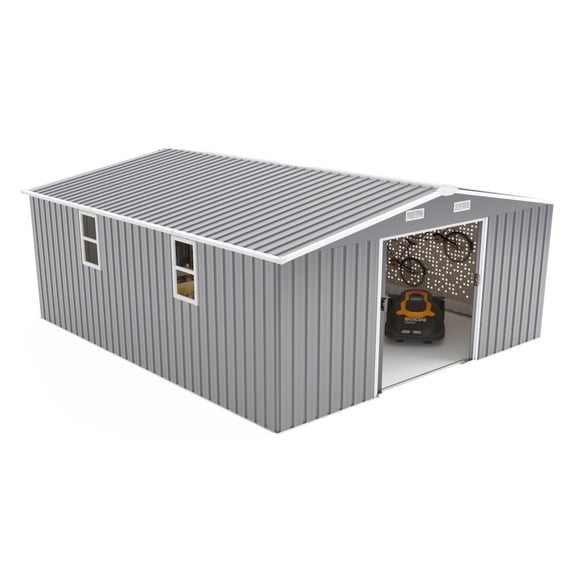 Bright & Versatile 10x12 FT Storage Building with 2 Daylight Windows, Serves as Tool Shed, Bike Garage, Pet Shelter & Utility Room