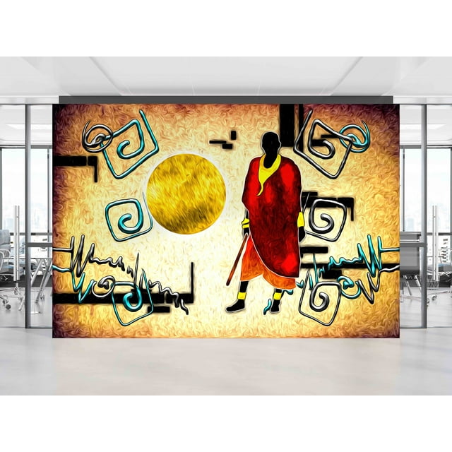 Bright Wallpaper, 3d Wallpaper, Paper Wall Art African Man Painting ...