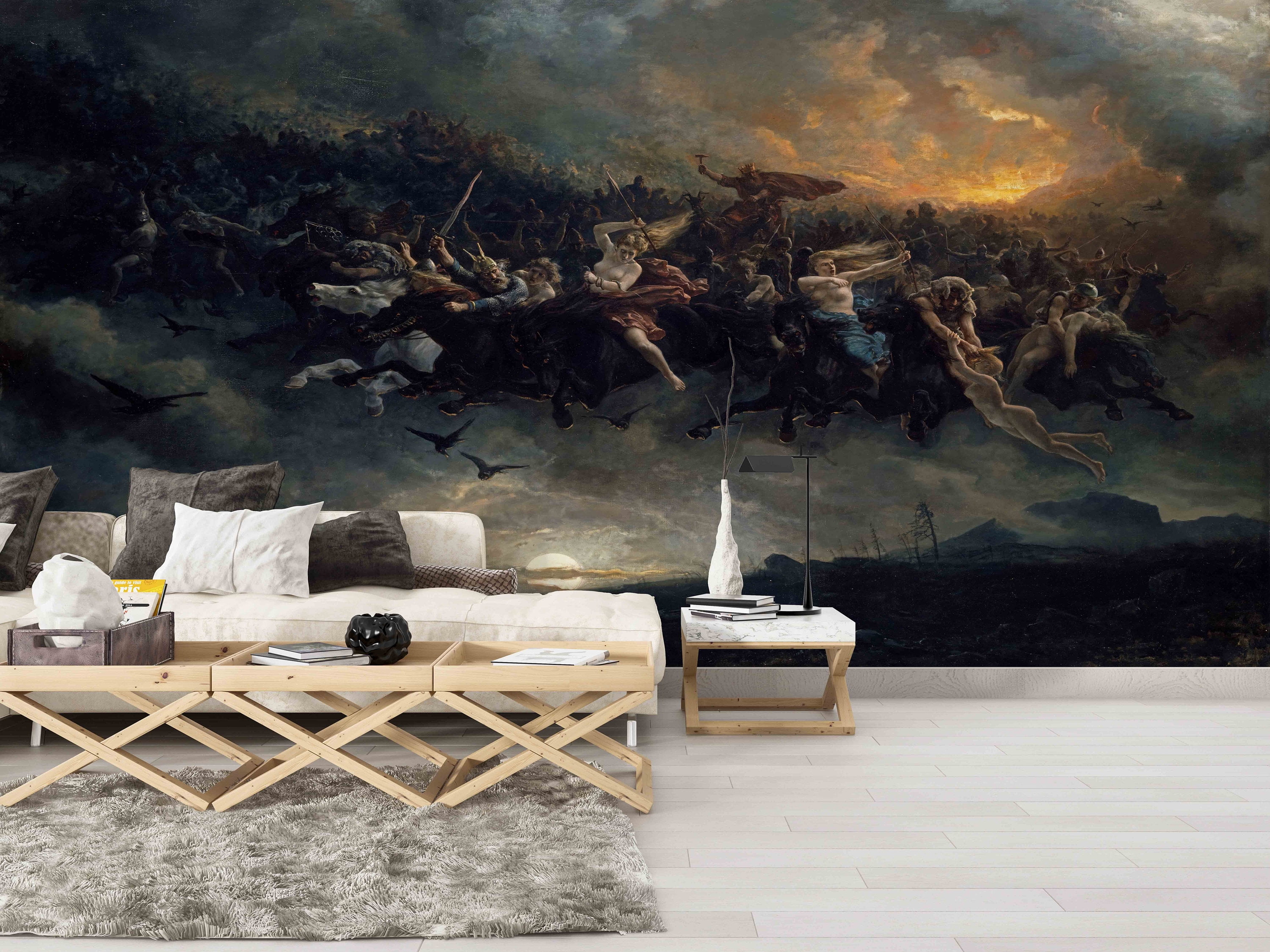 Bright Wallpaper, Paper Wall Art, The Wild Hunt Of Odin, Peter Nicolai ...