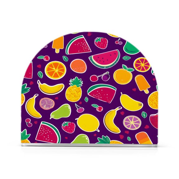 Bright Watermelon Pattern Napkin Holder Acrylic Napkin Dispenser Clear Modern Tabletop for Kitchen Counter