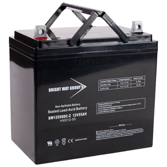 Bright Way Replacement Battery for AGM - VRLA AJC Solar Deep Cycle SLA AGM Battery 12V 55AH