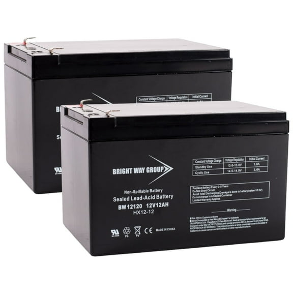 Bright Way Battery Set of 2 for Boreem Jia 602-D (24V Version) Mobility Scooter