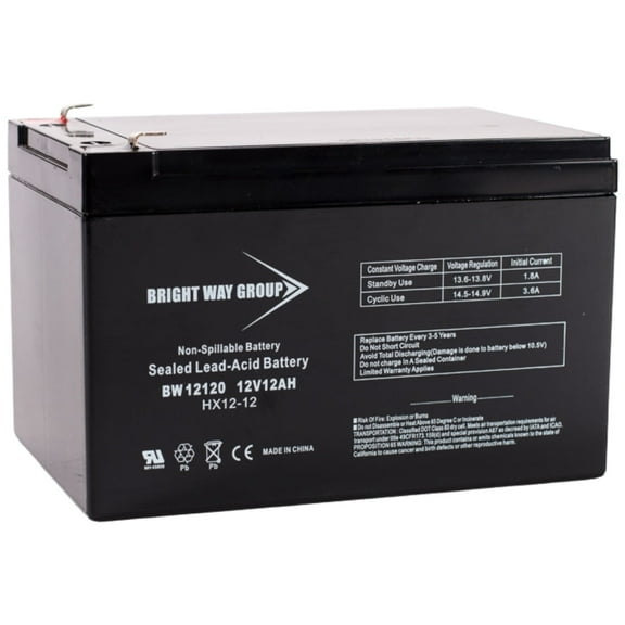 Bright Way Replacement Battery for Pride Mobility Go Go 12V 12AH F2 Mobility Scooter SLA Battery