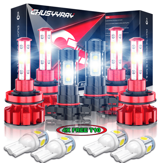 Bright White 6x LED Bulb H11/H8 High Beam H9 Low Beam Headlight H16/5202 Fog Light Conversion Kit