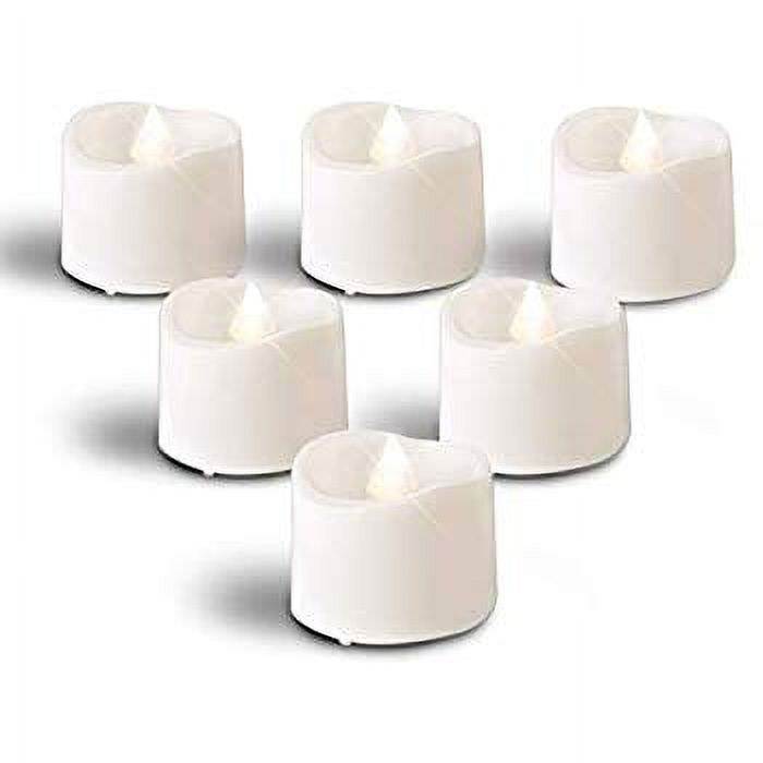 Bright White Battery Tea Lights Bulk, Set of 12 Flameless LED Tea Candles, Electric Tea Lights