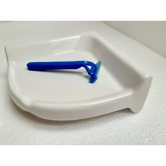 Bright White Ceramic Corner Shower Shelf Ledge Soap Tray Arctic White Daltile Color 0190 Medium 7.5 Inch