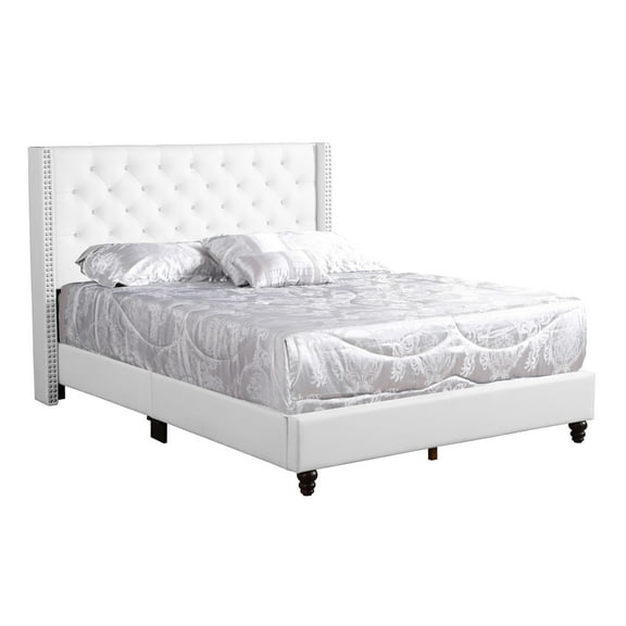 Bright White Chic Transitional Bed - Soft Upholstery For A Peaceful Rest Build Comfort 80"d X 50"h 60"w Comfortable With