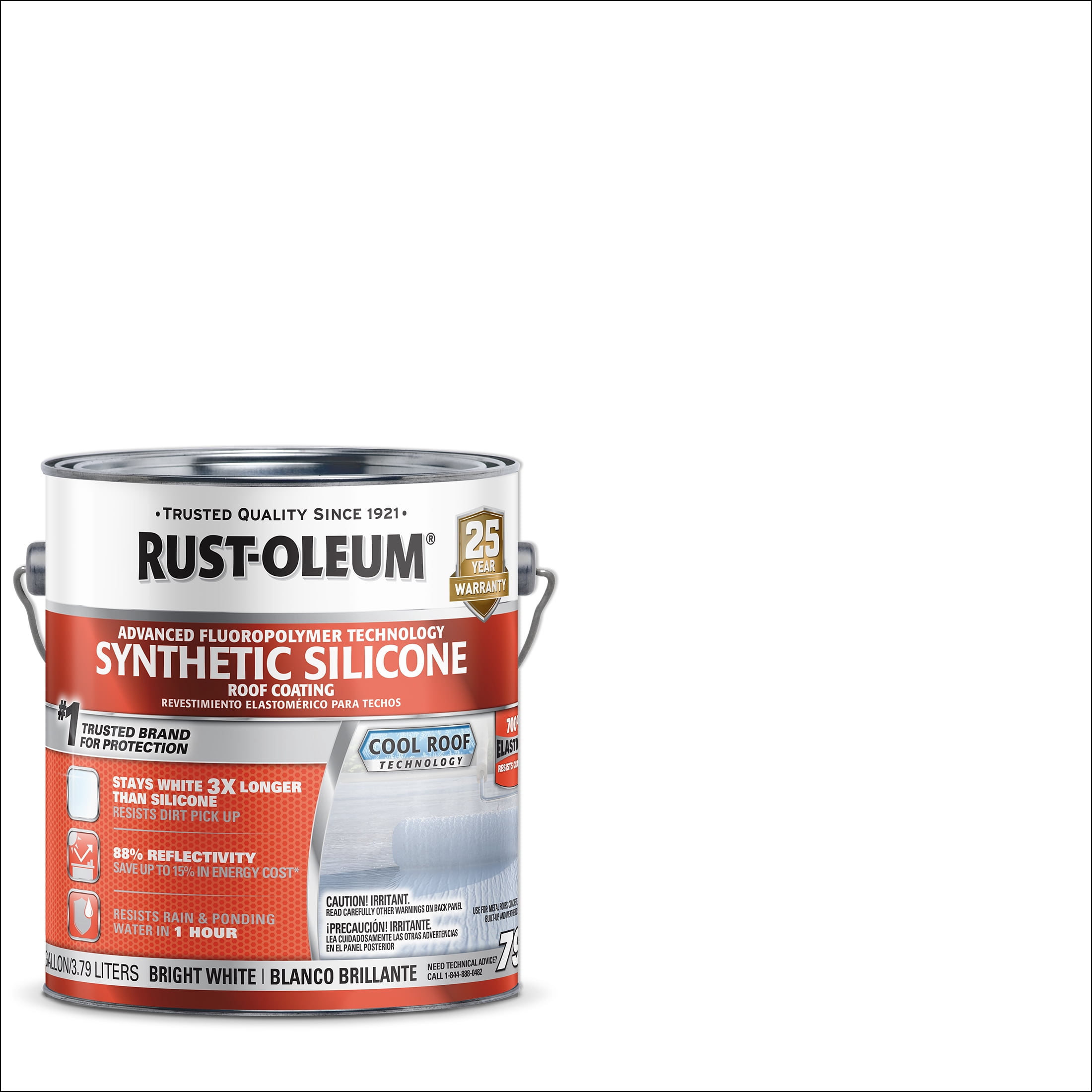 2 Pack, Bright White, Rust-Oleum 790 Synthetic Silicone Roof Coating - 381788, Gallon