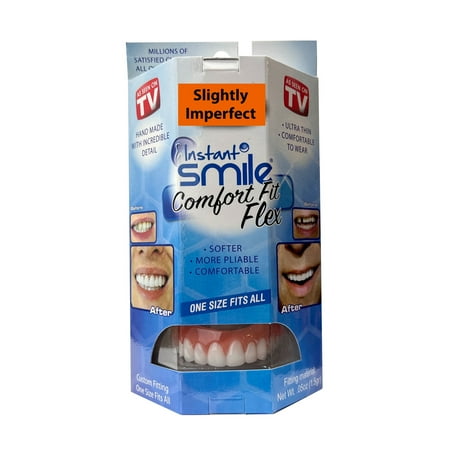 Bright White Slightly Imperfect Instant Smile Comfort Fit Flex Veneers, One Size fits Most People