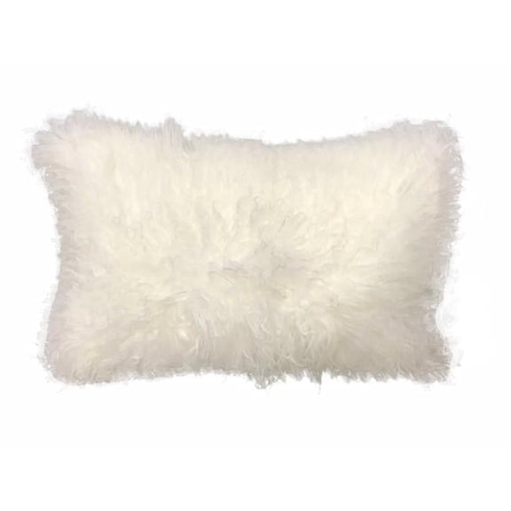 Bright White Tibetan Lamb Pillow