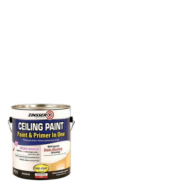 Bright White, Zinsser Ceiling Paint & Primer in One 260967, Gallon