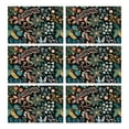 thumbnail image 1 of Bright Wildflower Bloom Table Mats Set of 6, Wrinkle Free Heat Resistant Flax Placemats with Butterfly Pattern for Country Dining, 1 of 5