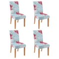 thumbnail image 1 of Bright Wildflower Tropical Flower and Leaves Artistic Dining Chair Covers Set of 4 Washable Polyester Stretch Slipcovers Removable Protector for Rustic Decor, 1 of 7