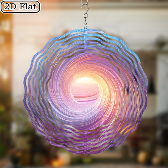 Bright Wind Spinner 10-Inch Hanging Wind Spinner Bright, Symmetrical Wave Pattern, 360 Rotating Hook, Dynamic Artistic Design, Perfect for Gardens and Balconies in Spring and Summer