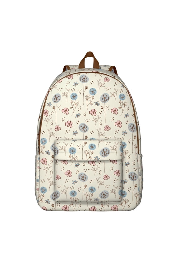 Bright Winter Backpack - Vintage Waterproof Bookbag with Vibrant Holiday Florals