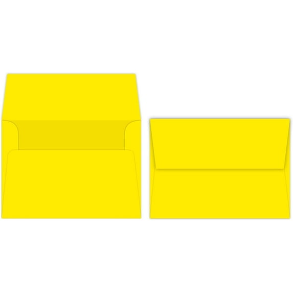 Bright Yellow A7 Bright Color Envelopes - 5 1/4 x 7 1/4 Inches - Perfect for 5x7 Photos, DIY Arts and Crafts Cards - for Professional and Homemade Projects - Pack of 50 Envelopes