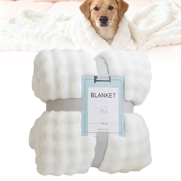 Bright Yellow Emotional Support Dog Blanket, Soft Faux Rabbit Fur Calming Security Blanket for Dogs & Cats, Comfortable Warm Pet Throw for Indoor & Outdoor Use, 150x100cm