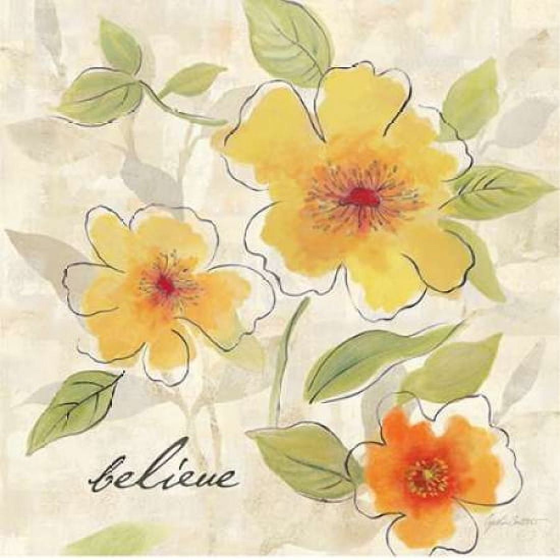Bright Yellow Garden Trio II Canvas Art - Cynthia Coulter (24 x 24)