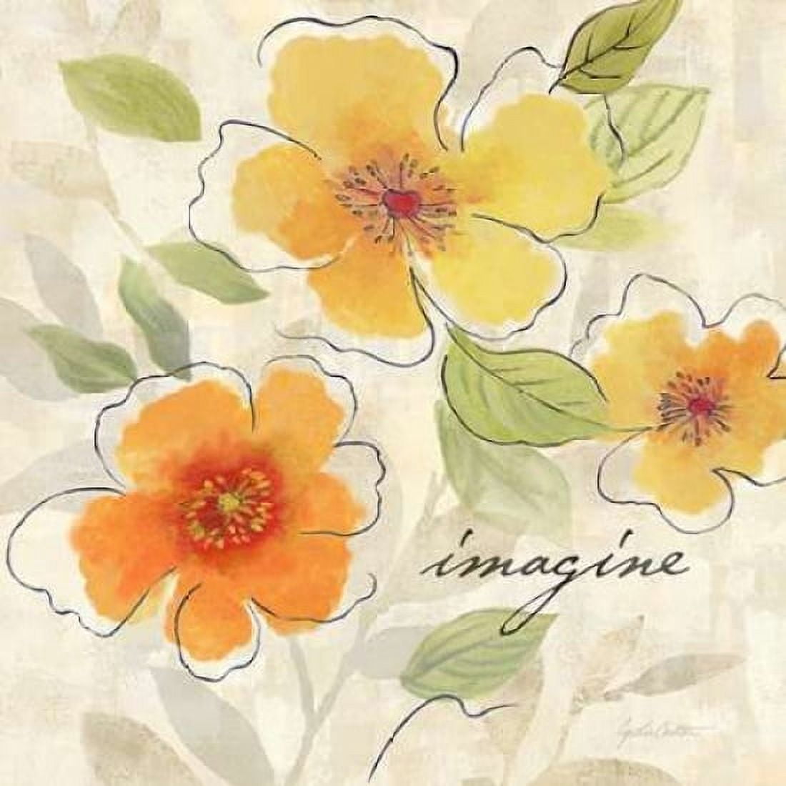 Bright Yellow Garden Trio III Canvas Art - Cynthia Coulter (24 x 24)
