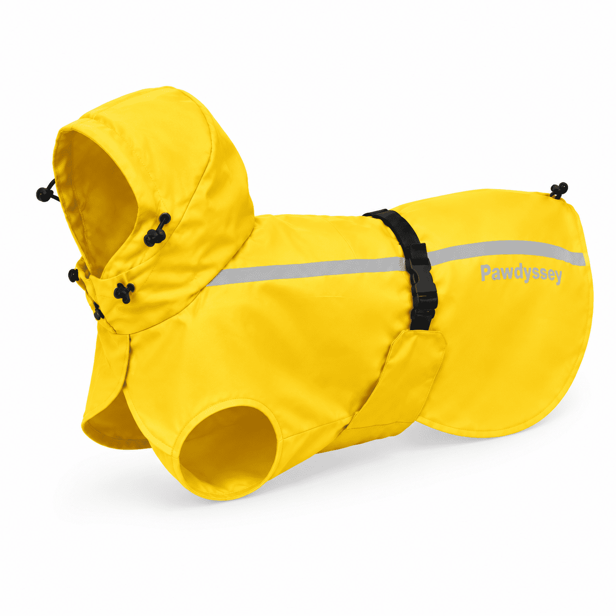 Bright Yellow Large Stretch Fabric Dog Raincoat With Hood Reflective ...