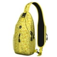 thumbnail image 1 of Bright Yellow Lemon Print Sling Backpack, Cute Summer Fruit Design Crossbody Daypack, Retro Vintage Style with Floral and Fresh Lemon Patterns, Lightweight and Adjustable Strap, 1 of 5